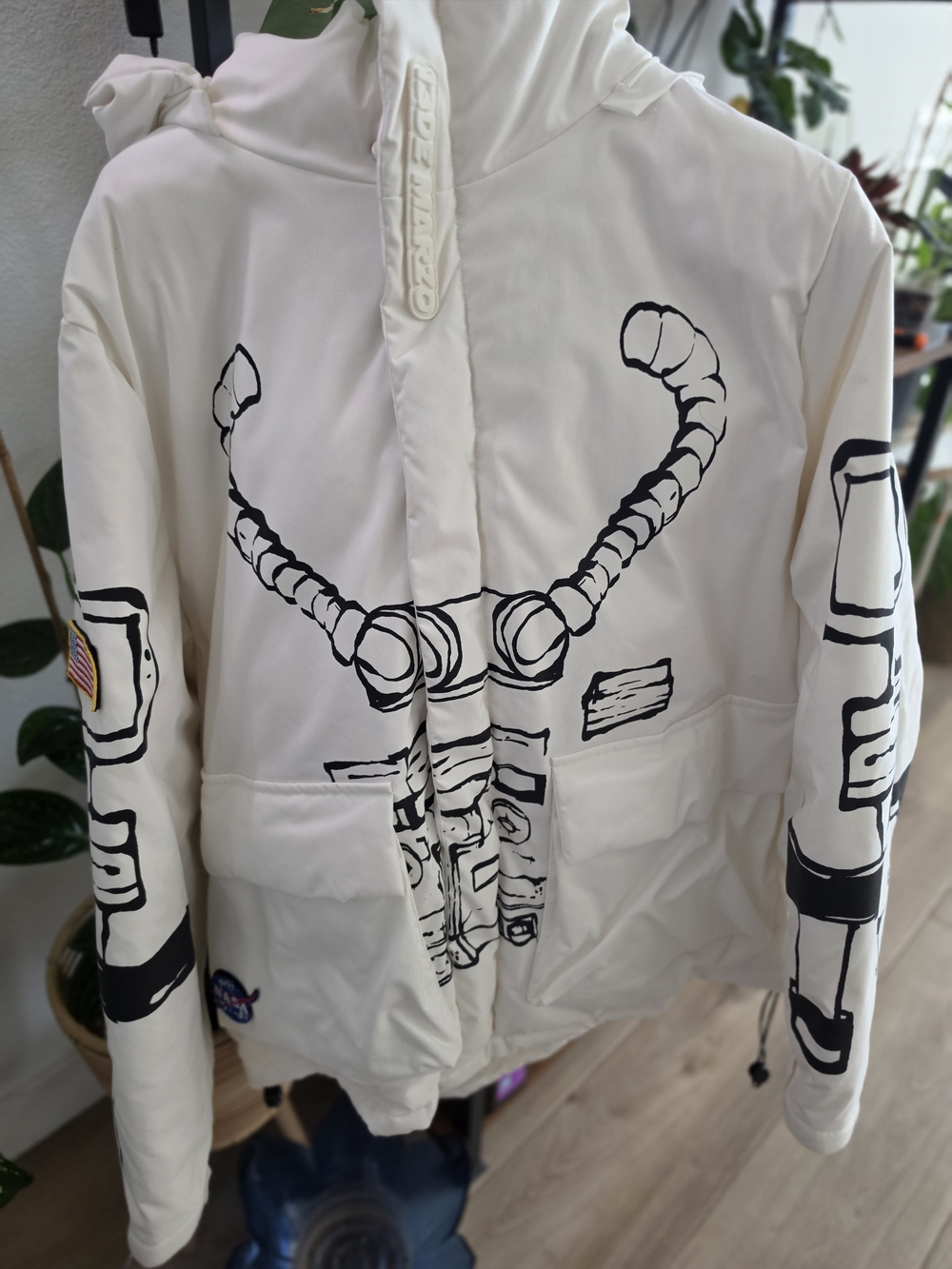 13 De Marzo Astronaut Teddy Bear Down Jacket